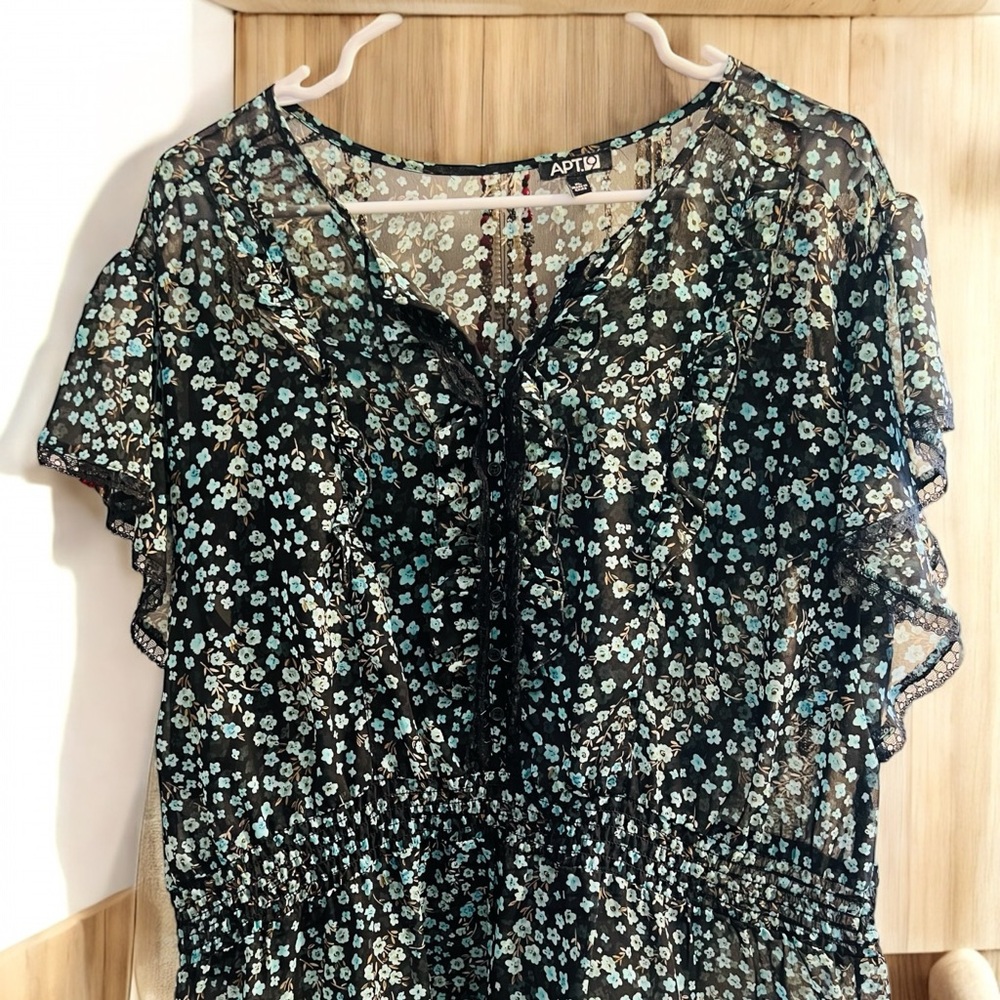 Apt. 9 Floral Sheer Blouse